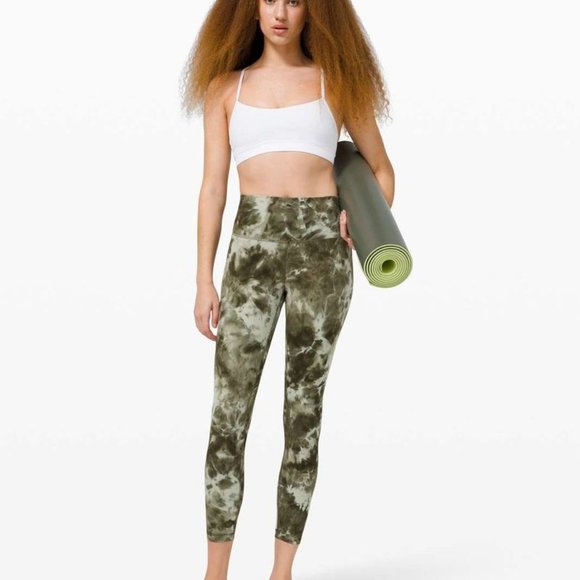 Lululemon Align Pant 25" Diamond Dye Light Sage Army Green Dark Olive, size 4 - Picture 3 of 10
